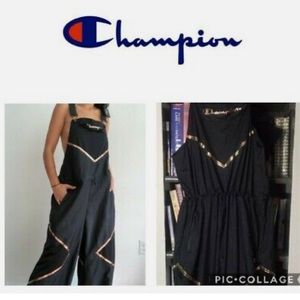 NWT Champion Jumpsuit Rose Gold Trim BLK